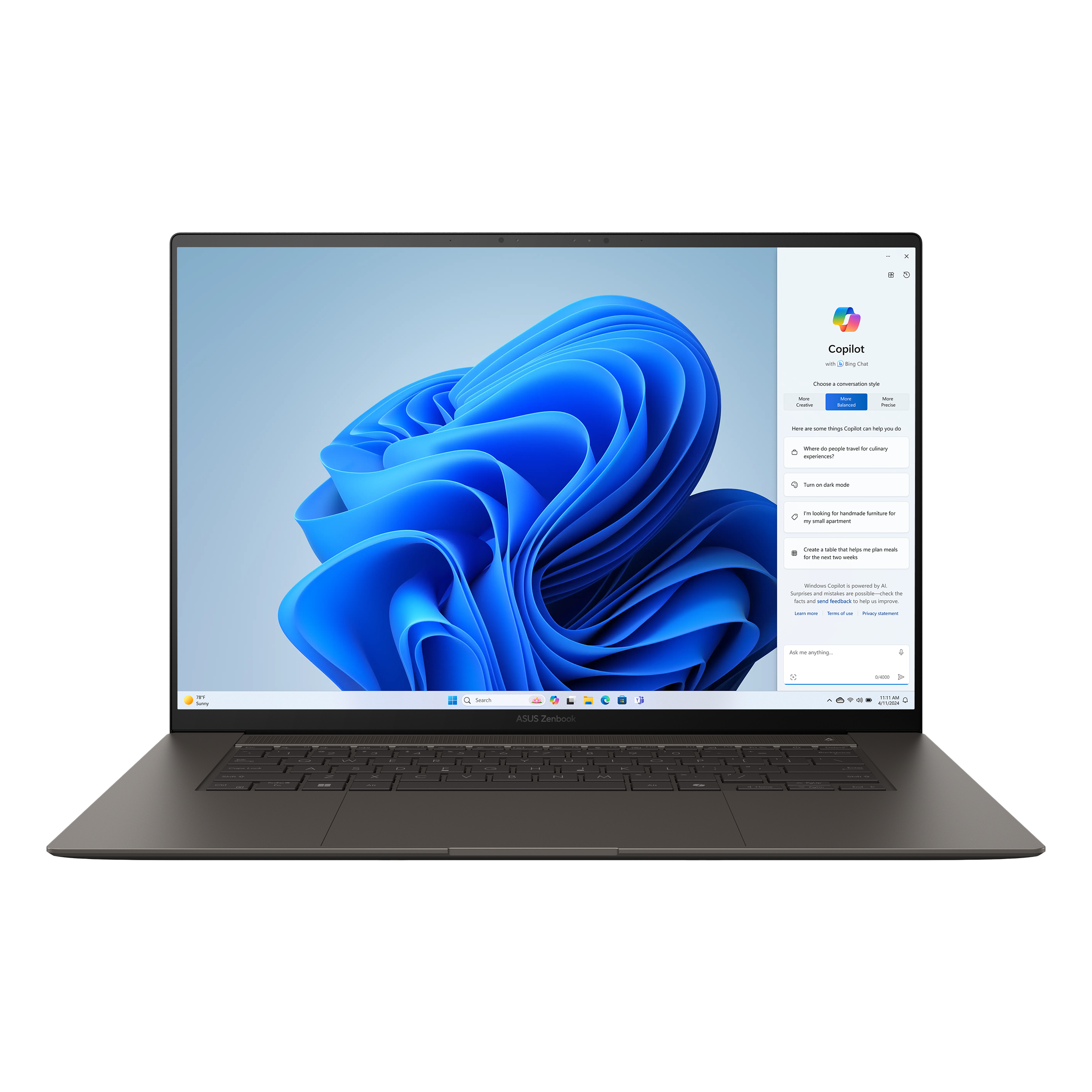 oriģināls.png Asus | Zenbook S 16 OLED UM5606WA-RK215W | Zumaia Gray | 16 | OLED | 3K | 2880 x 1800 pixels | AMD Ryzen AI 9 | HX 370 | 32 GB | LPDDR5X | Solid-state drive capacity 2000 GB | AMD Radeon 890M Graphics | Windows 11 Home | 802.11be | Bluetooth version 5.4 | Keyboard language English | Keyboard backlit | Warranty 24 month(s) - Image 1